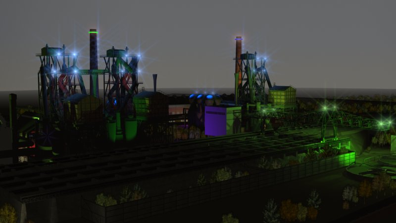Landschaftspark Duisburg-Nord, 3D Computerrekonstruktion der Lichtinszenierung, Blick von Nordost Abb. 9: Die Emscher um 1890, Quelle: Stadtarchiv Duisburg