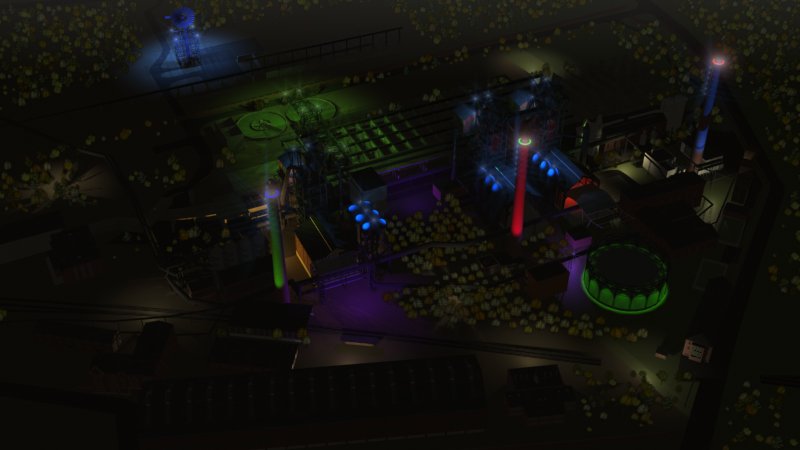 Landschaftspark Duisburg-Nord, 3D Computerrekonstruktion der Lichtinszenierung, Vogelperspektive von Süd Abb. 9: Die Emscher um 1890, Quelle: Stadtarchiv Duisburg